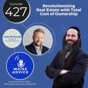 A weiss advice podcast episode banner with Andy McQuade