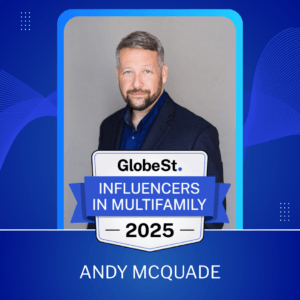 an image of andy mcquade's recognition in globest multifamily