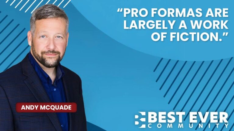 A banner with Andy McQuade on the Best Ever CRE newsletter